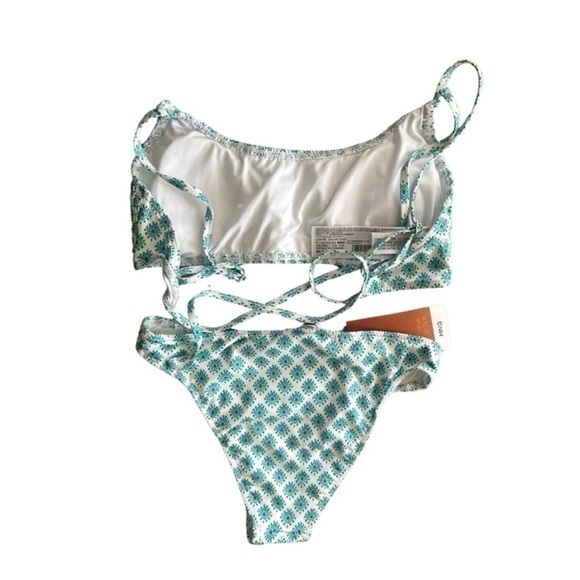 NWT Mango XS Geometric Green/Blue Bikini - Picture 2 of 7